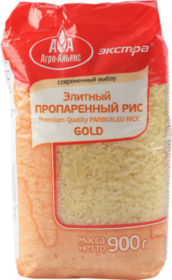  Рис элитный пропаренный Gold, Агро-Альянс, 900гр 