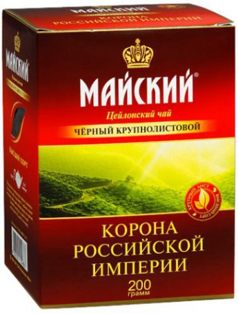 Чай крупнолистовой черный Корона Российской Империи Майский 200гр 