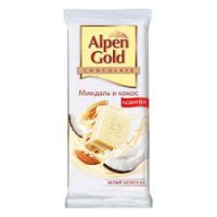 Шоколад белый Миндаль и кокос Alpen Gold 90г