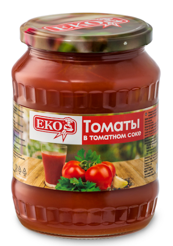 Томаты в томатном соке ЕКО, 720гр 