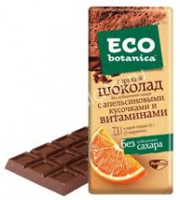 Шоколад ECO горький без сахара с апельсиновыми кусочками РотФронт  90г