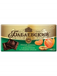 Шоколад темный с кусочками мандарина и грецкого ореха Бабаевский, 100гр